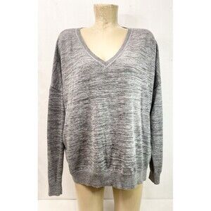 Gap Shirt Plus Size XXL 2XL 58” Silver Knit Long Sleeve V Neck Holiday Nice